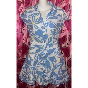 🩵 Primark Button Down Mini Dress with Godet Hem